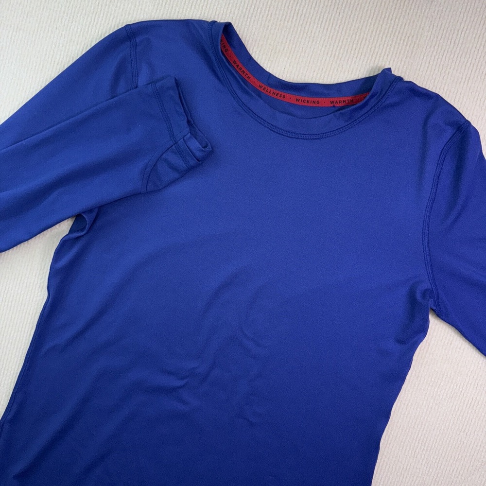 Cuddl Duds Performance Top Womens Medium Blue Long Sleeve Thumbhole Base Layer